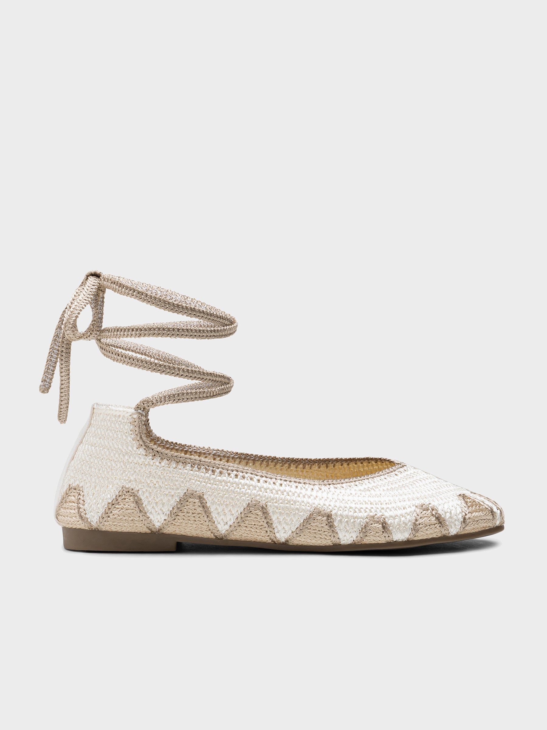 Bailarinas estilo Crochet con Cintas al Tobillo Diseño Étnico | Elige tu talla habitual (36-41)