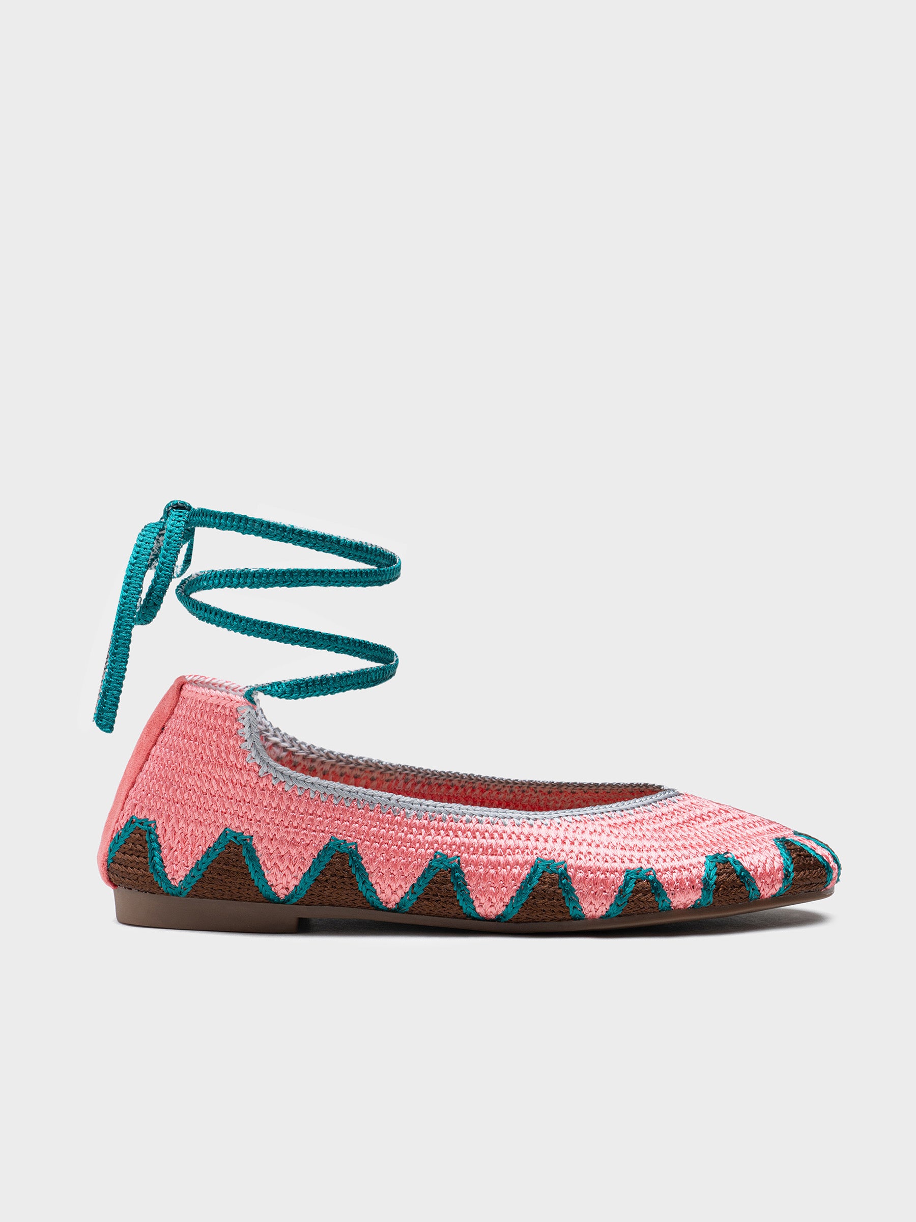 Bailarinas estilo Crochet con Cintas al Tobillo Diseño Étnico | Elige tu talla habitual (36-41)