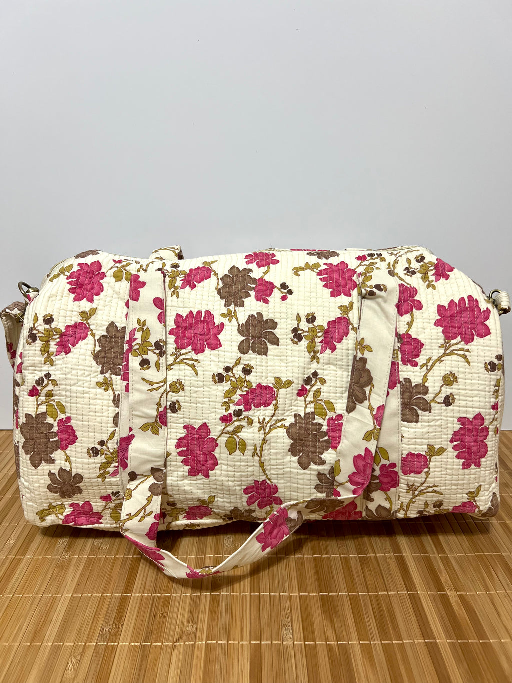 Personalisierte Reisetasche aus bedruckter Baumwolle mit Initialen – 40 × 30 × 20 cm