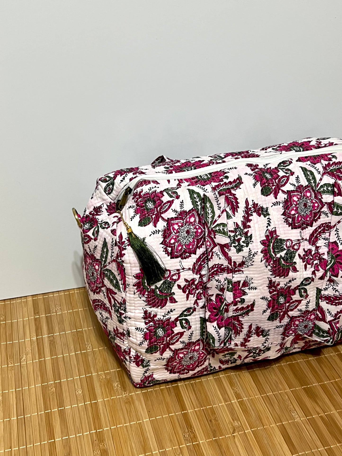 Bolso viaje de India de algodón hecho a mano | Bolso para usar como equipaje de mano o cabina