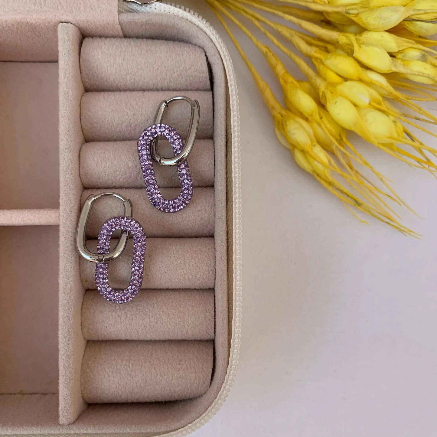 Pendientes Lila Plateados - MINNI MOON-Lepetitemarie-Singularu-PDPAOLA-Luamarta