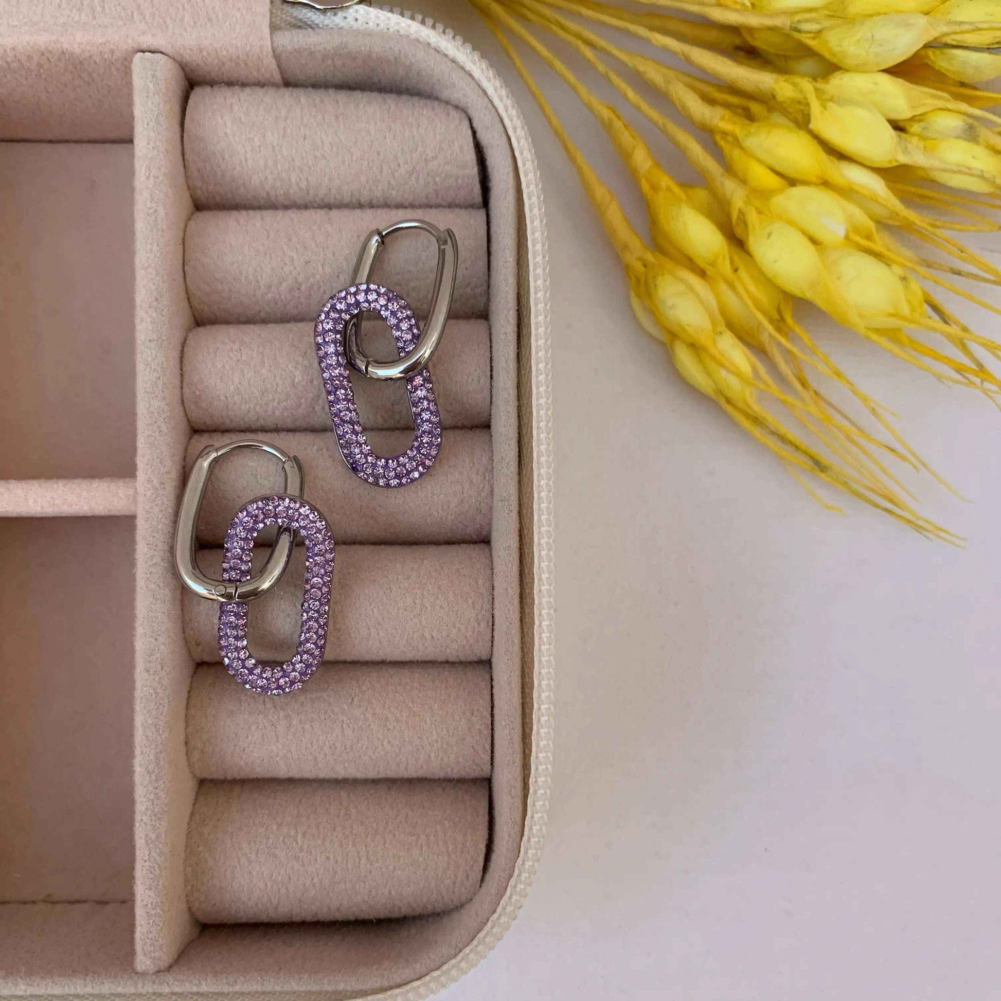 Pendientes Lila Plateados - MINNI MOON-Lepetitemarie-Singularu-PDPAOLA-Luamarta