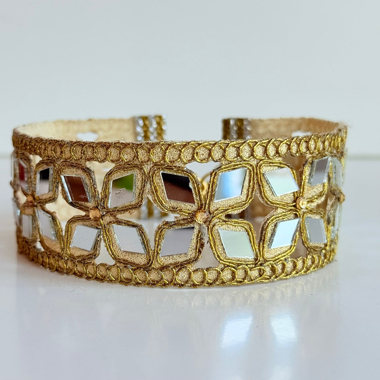 Choker espejos Dorado mujer