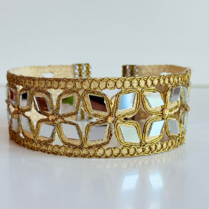 Choker espejos Dorado mujer