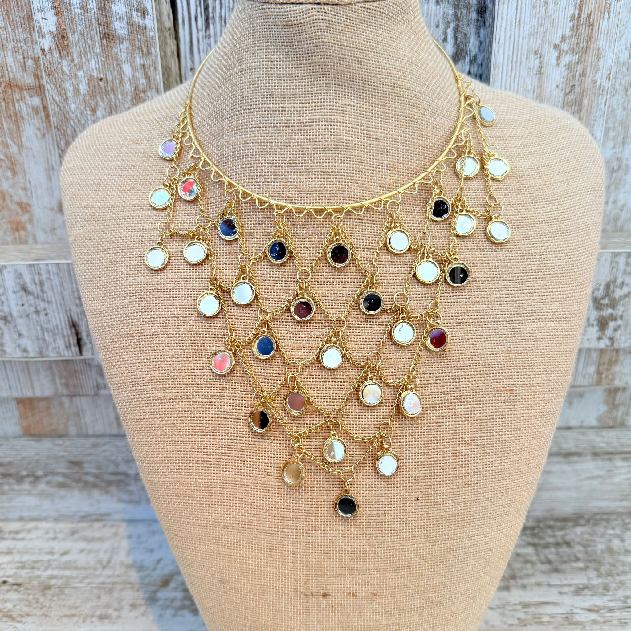Collar de Espejos Dorados o Plateados