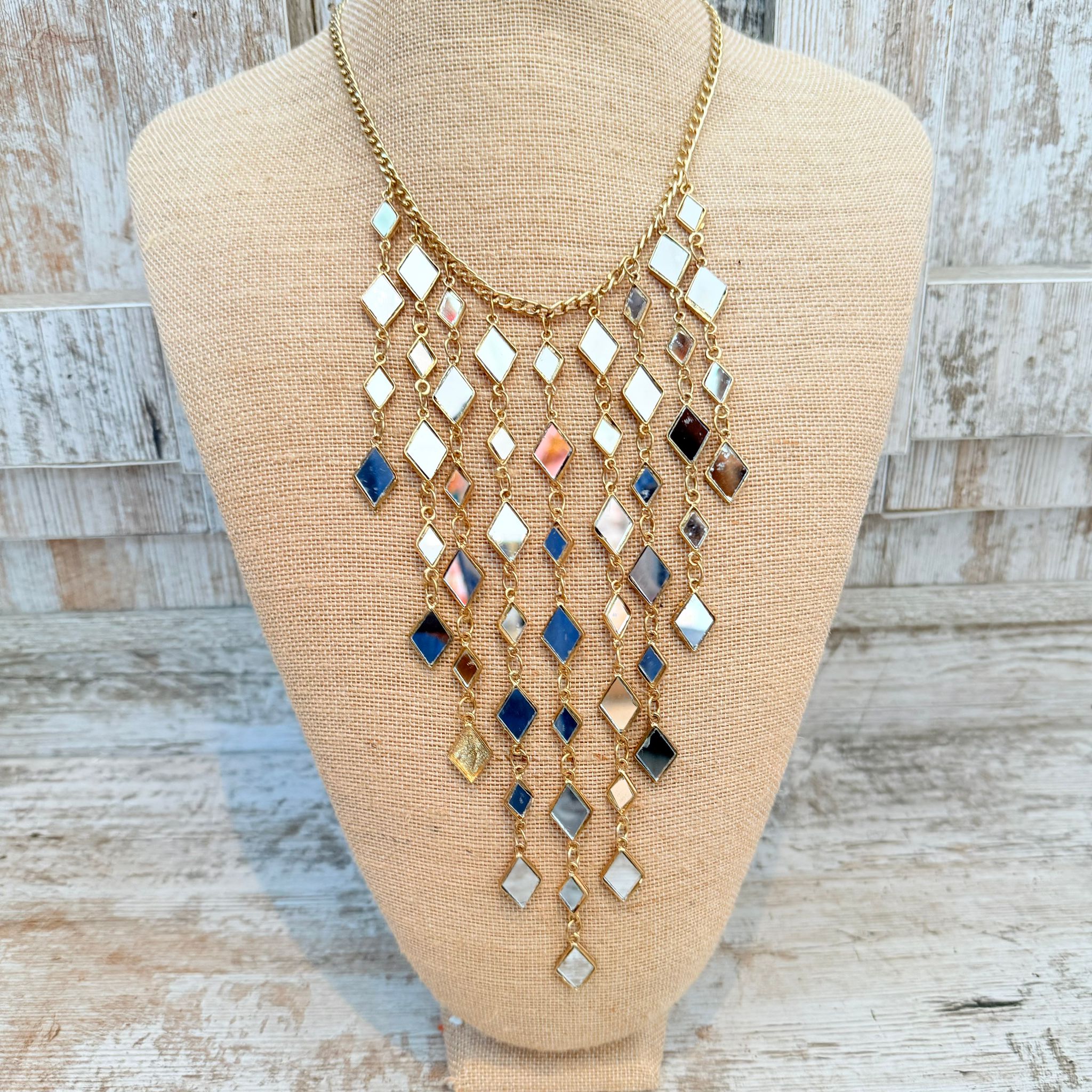 Collar de Espejos Dorados o Plateados