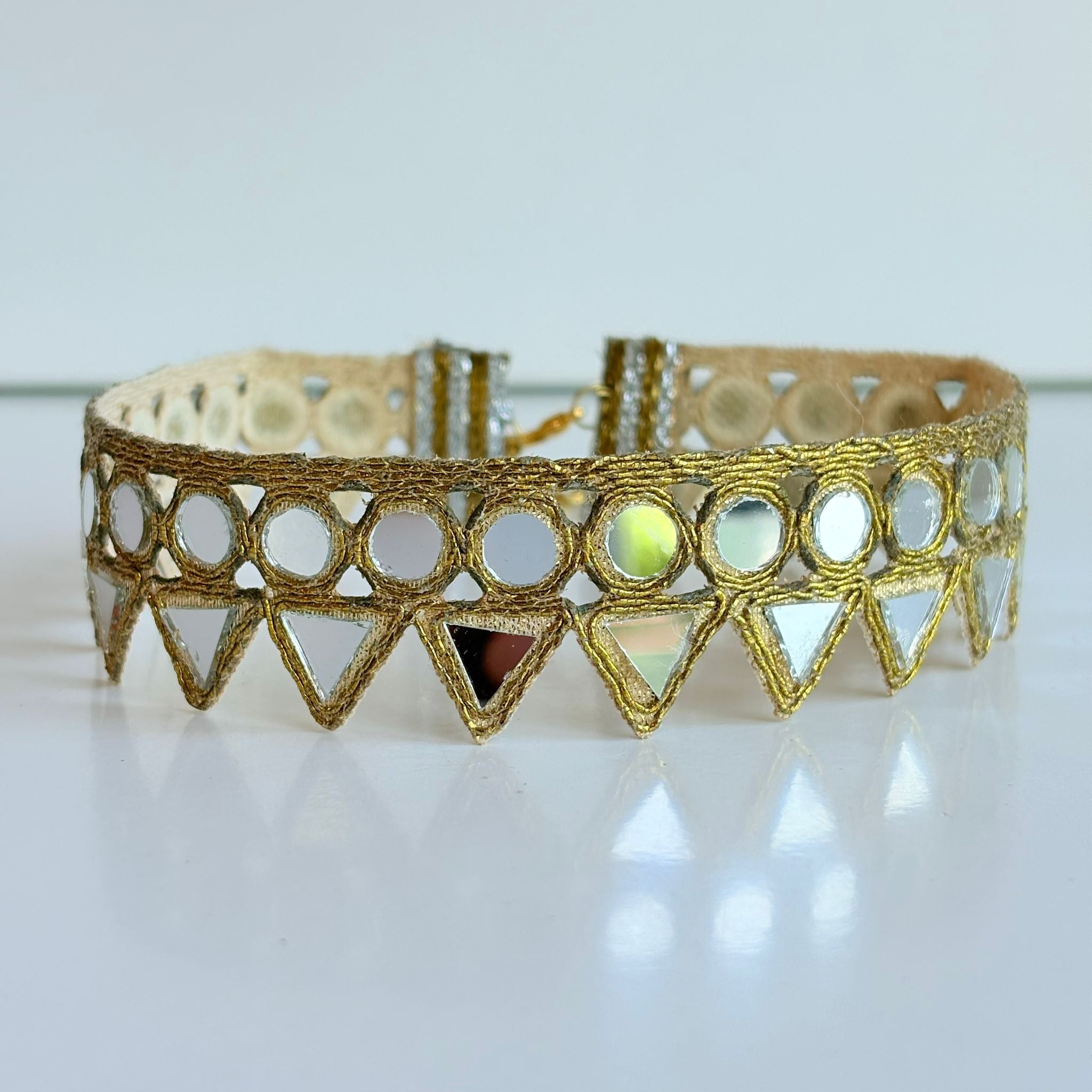 Choker espejos Dorado mujer