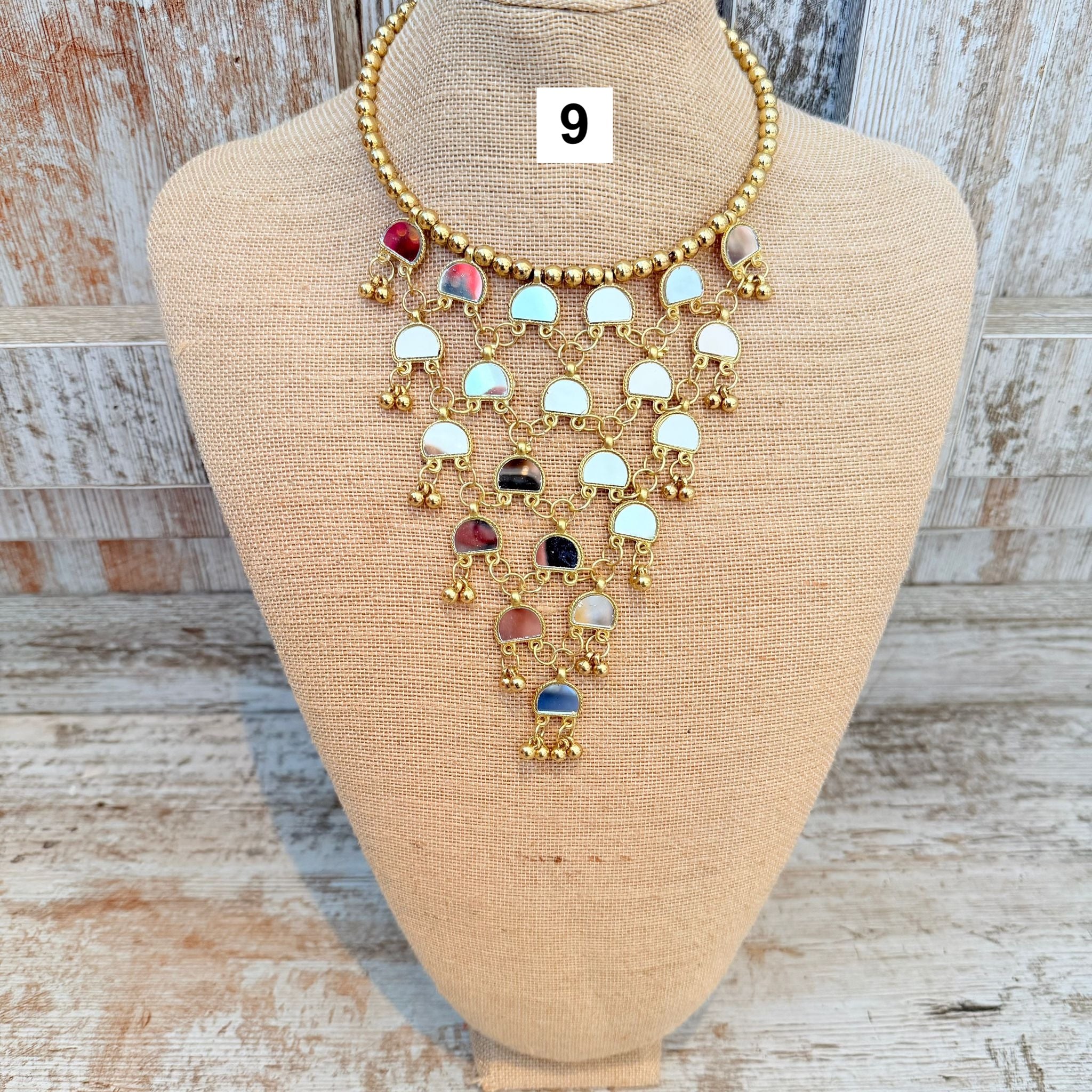 Collar de Espejos Dorados o Plateados