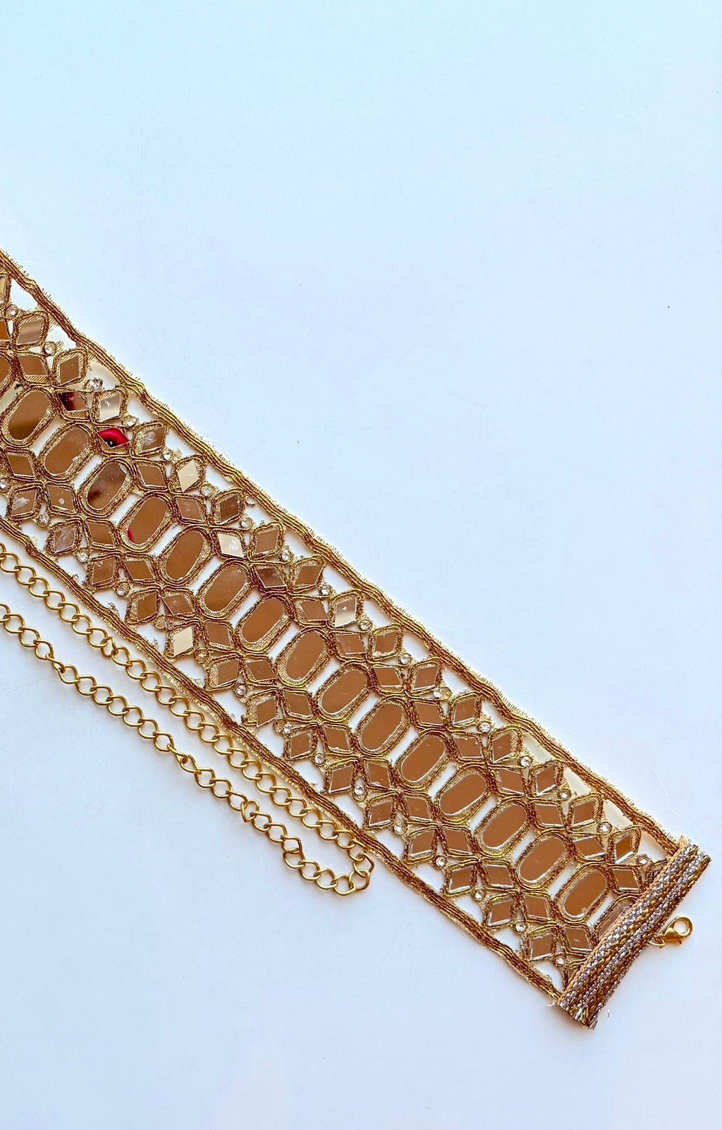 Goldener und Silberner Spiegelgürtel für Damen mit verstellbarer Kette