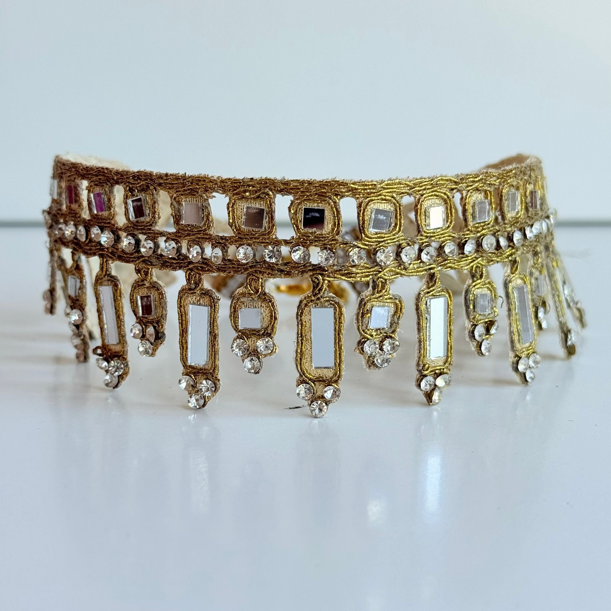 Choker espejos Dorado mujer