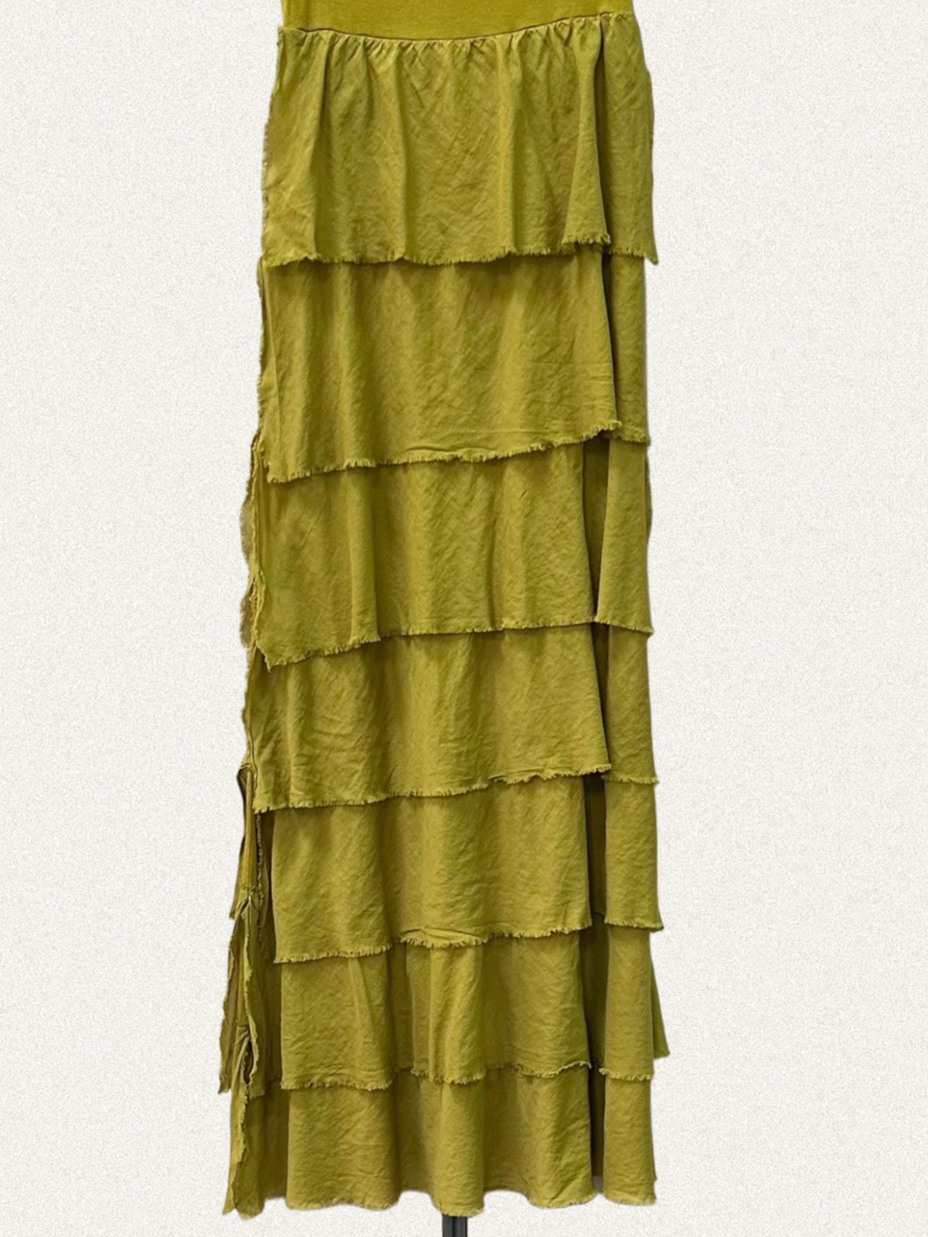 Falda volantes de gasa larga en colores marrón, negro, verde, vino, beige y blanco