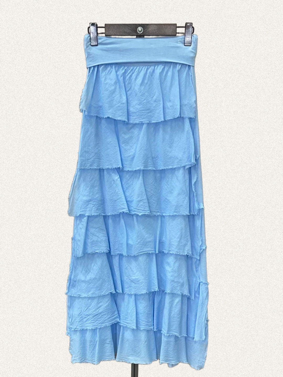 Falda volantes de gasa larga en colores marrón, negro, verde, vino, beige y blanco