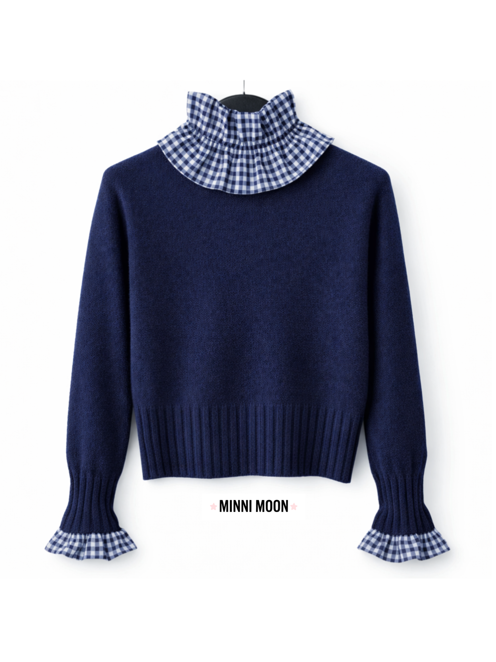 Cuello Cuadros Vichy o Rayas + Puños Elásticos (Pack 3 piezas) | Cuello falso jersey o camisa