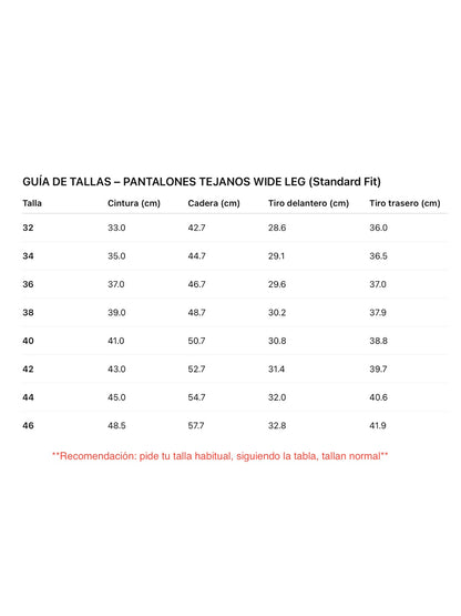 Pantalón tejano con estrellas en el lateral | Wide Leg | Elige tu talla habitual (32 a 44)