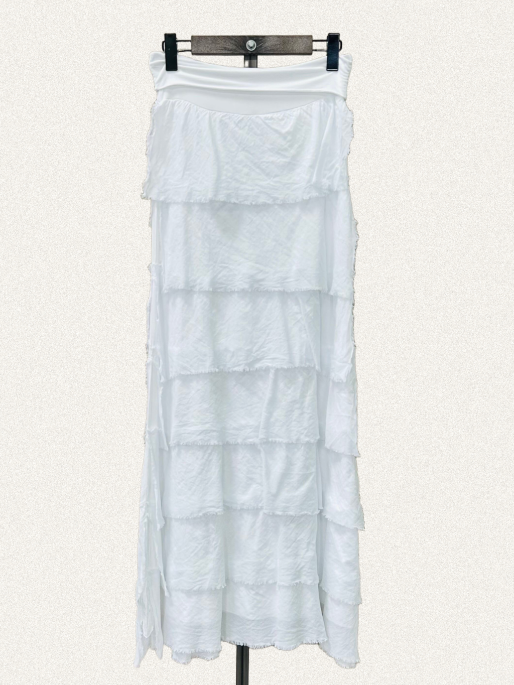 Falda volantes de gasa larga en colores marrón, negro, verde, vino, beige y blanco