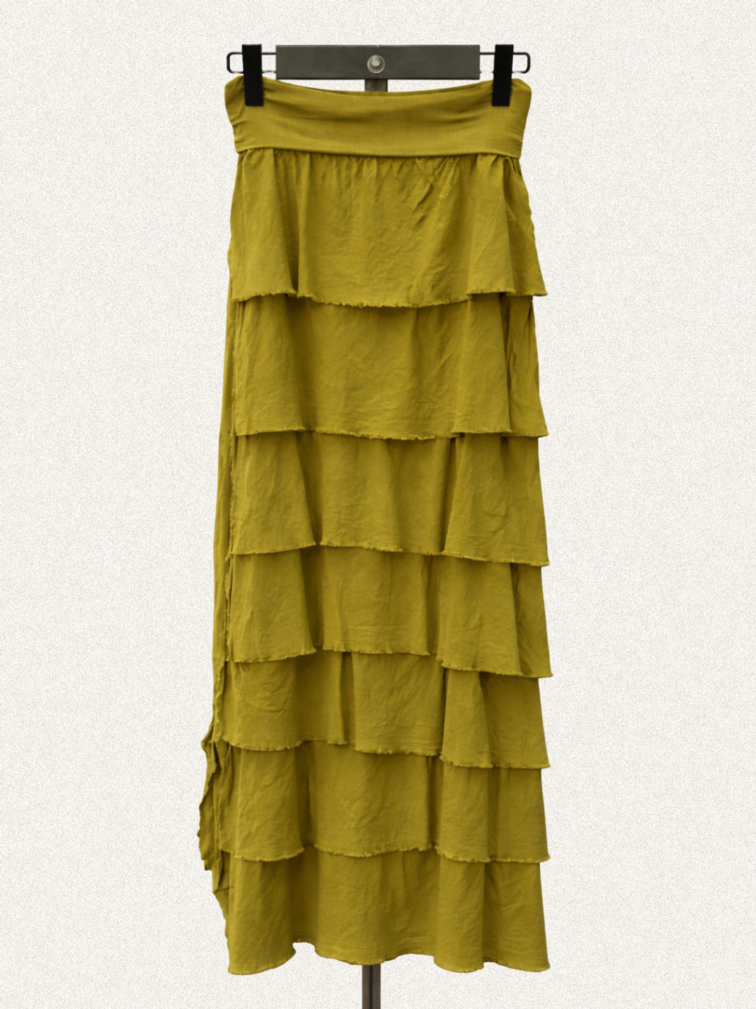 Falda volantes de gasa larga en colores marrón, negro, verde, vino, beige y blanco