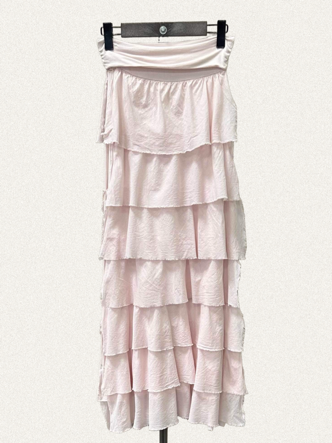 Falda volantes de gasa larga en colores marrón, negro, verde, vino, beige y blanco