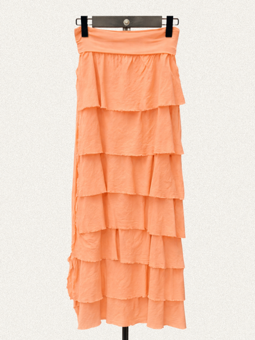 Falda volantes de gasa larga en colores marrón, negro, verde, vino, beige y blanco