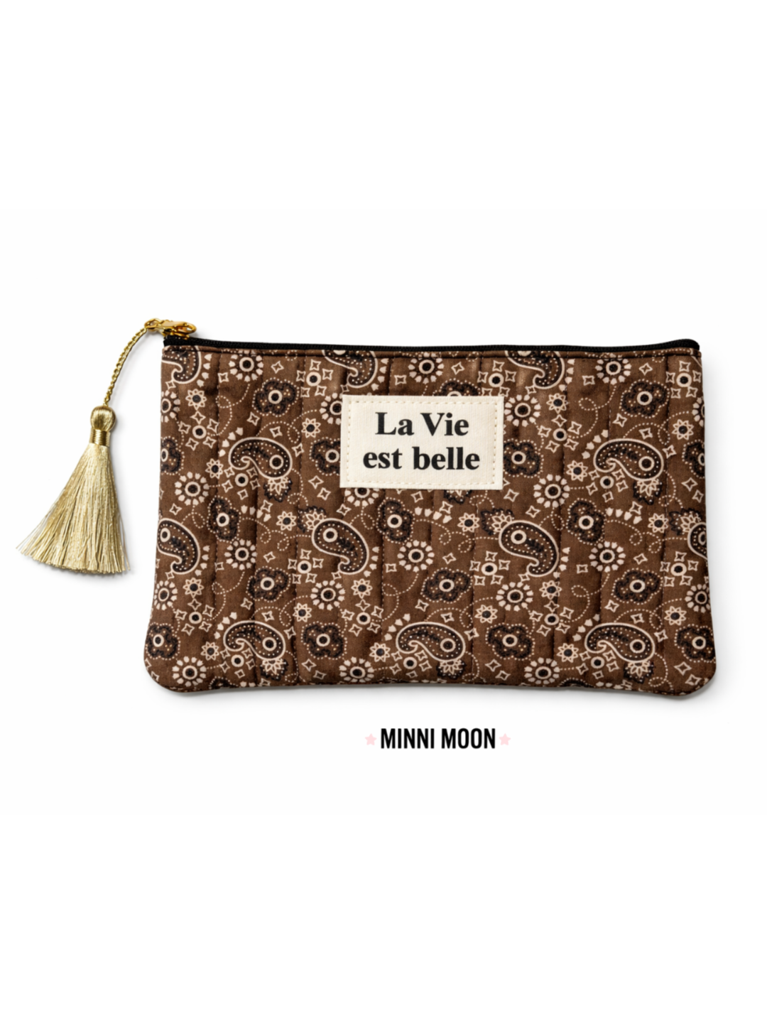 Neceser Acolchado Estampado Primavera – Estuche multiusos con Borla Decorativa