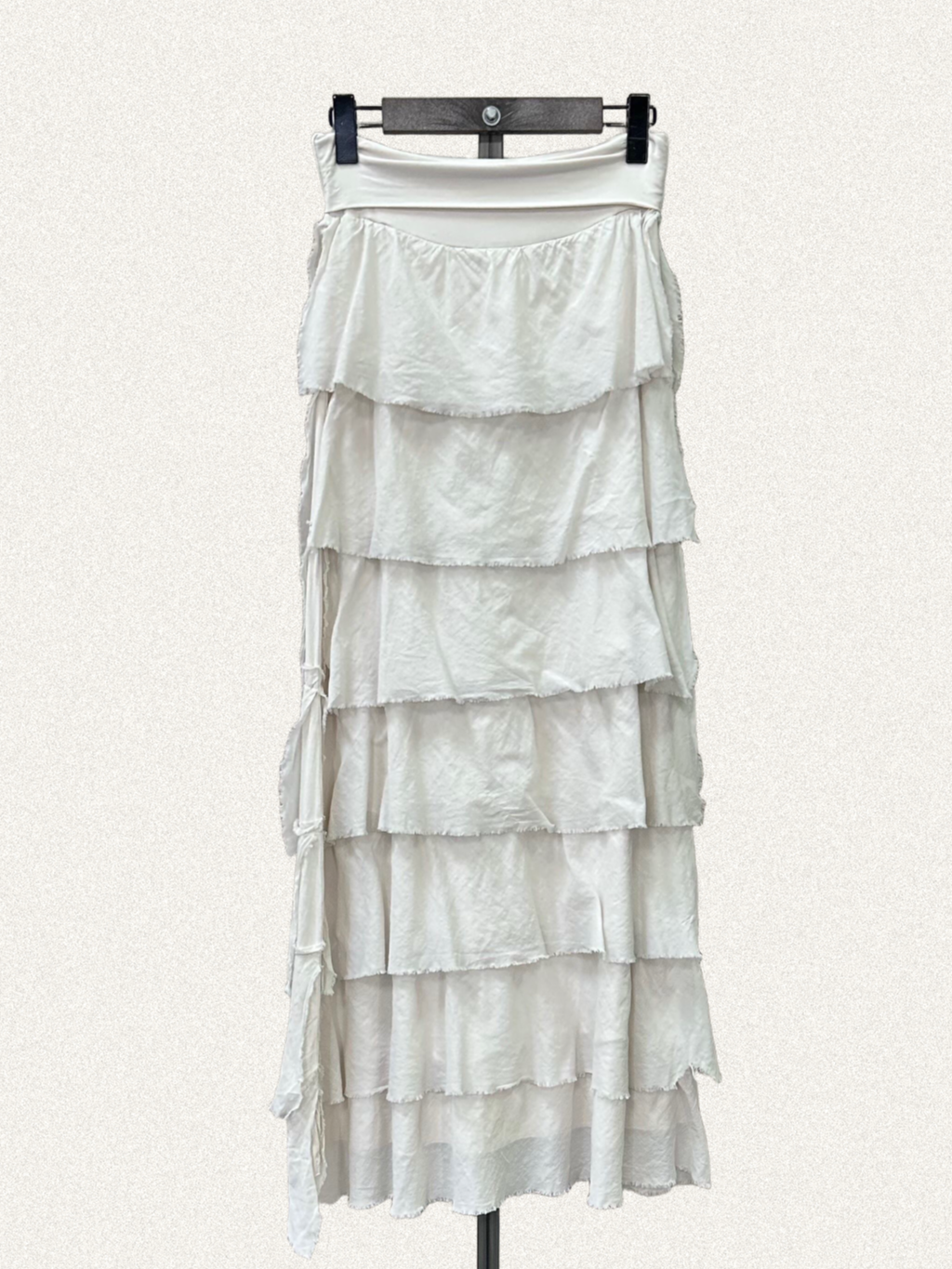 Falda volantes de gasa larga en colores marrón, negro, verde, vino, beige y blanco