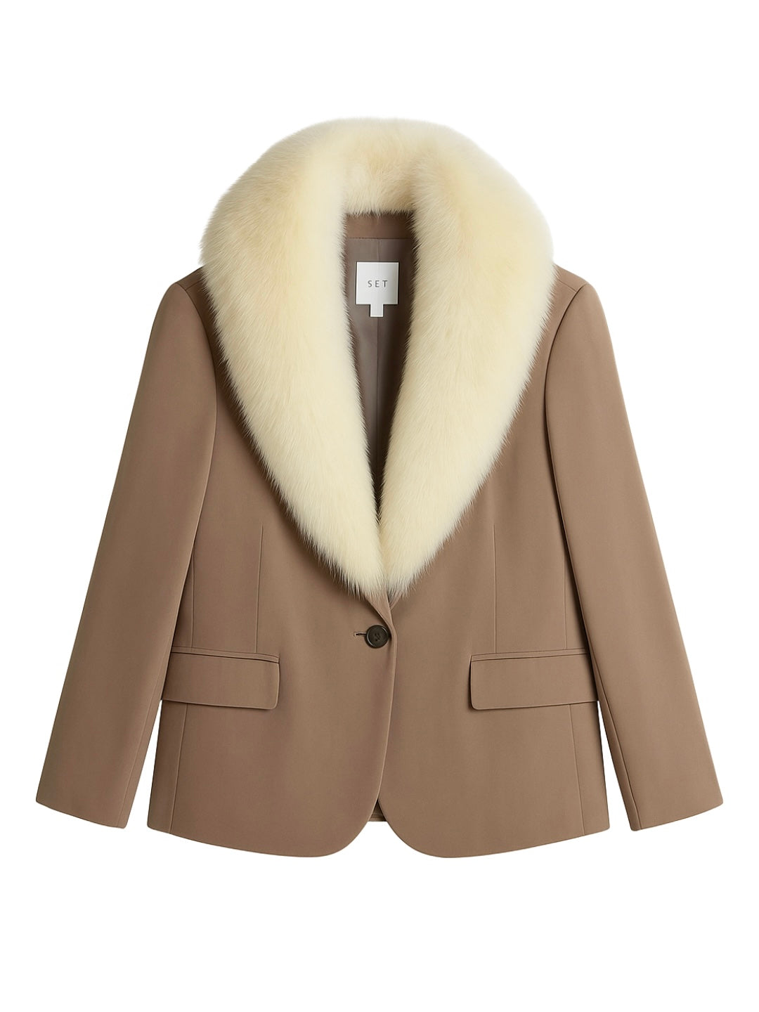 Cuello de pelo efecto natural con broche – Suave, elegante y disponible en varios colores