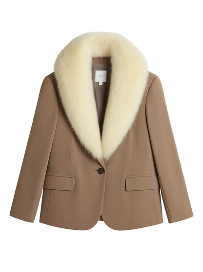 Cuello de pelo efecto natural con broche – Suave, elegante y disponible en varios colores