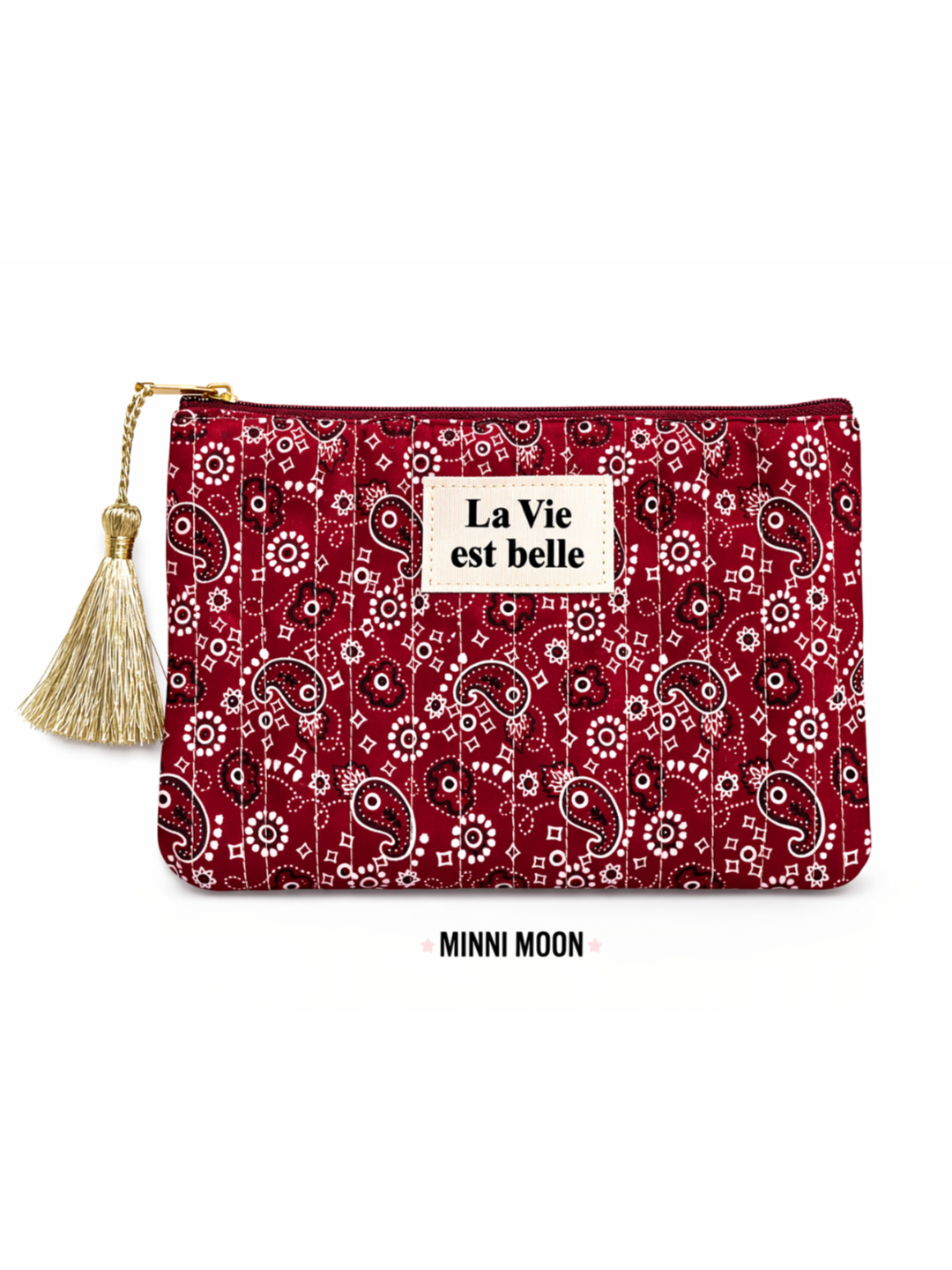 Neceser Acolchado Estampado Primavera – Estuche multiusos con Borla Decorativa