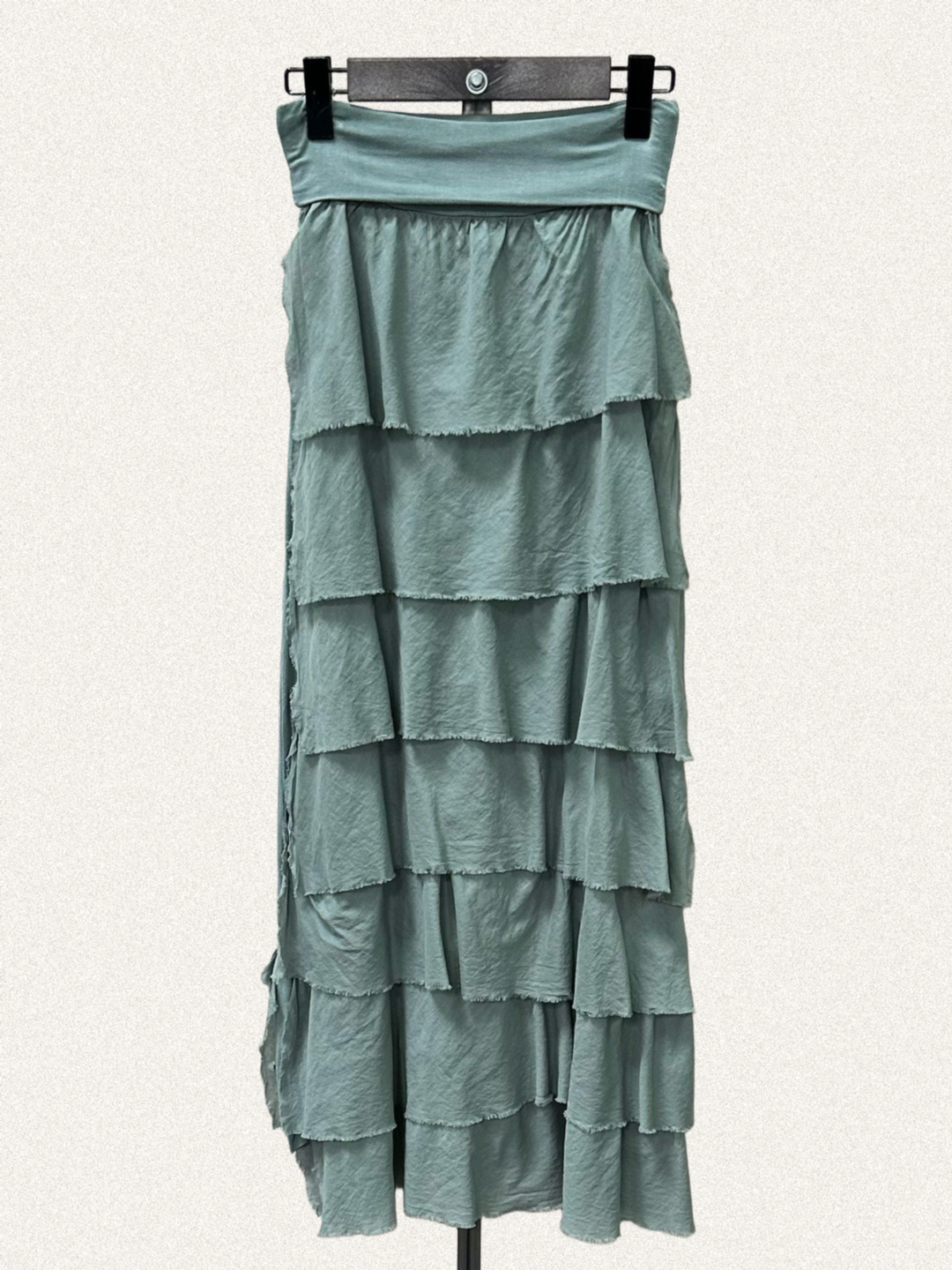 Falda volantes de gasa larga en colores marrón, negro, verde, vino, beige y blanco