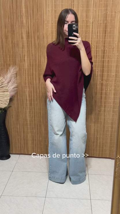 Capa Punto Asimétrica en Pico | Talla Única (XS a XL)