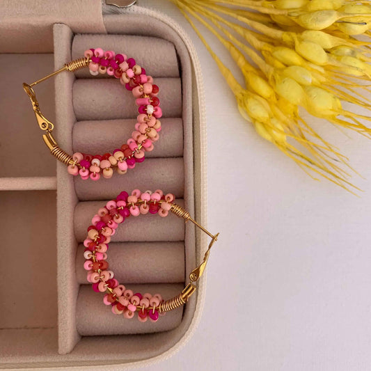Aros Coral Baño de Oro - MINNI MOON-Lepetitemarie-Singularu-PDPAOLA-Luamarta