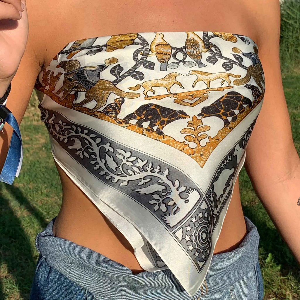 Pañuelo de cuello animales Gris y Dorado - MINNI MOON-Lepetitemarie-Singularu-PDPAOLA-Luamarta