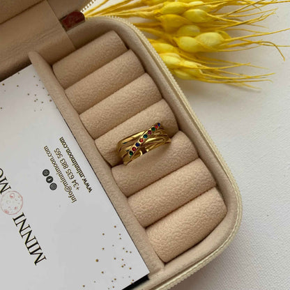Anillo Rainbow Baño de Oro - MINNI MOON-Lepetitemarie-Singularu-PDPAOLA-Luamarta