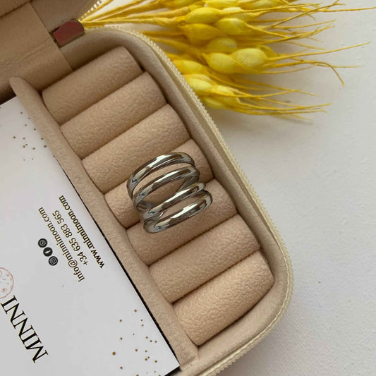 Anillo Multiple Plateado - MINNI MOON-Lepetitemarie-Singularu-PDPAOLA-Luamarta
