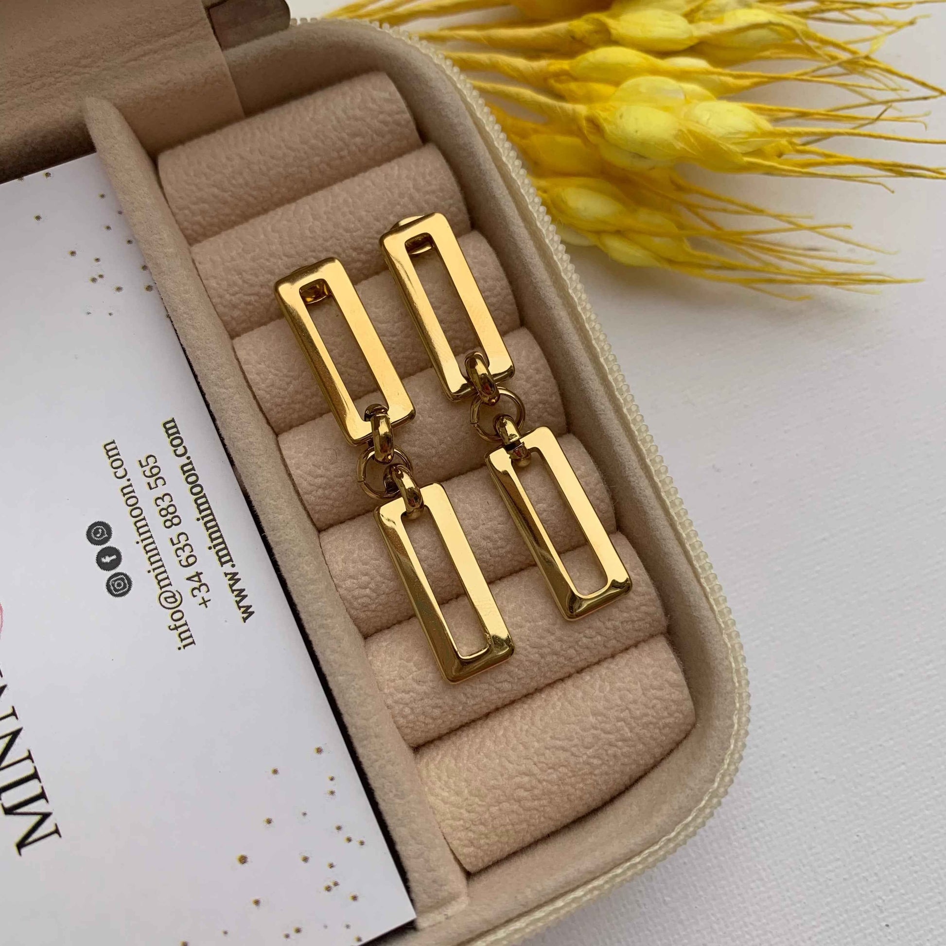 Pendientes Bonnie Baño de Oro - MINNI MOON-Lepetitemarie-Singularu-PDPAOLA-Luamarta