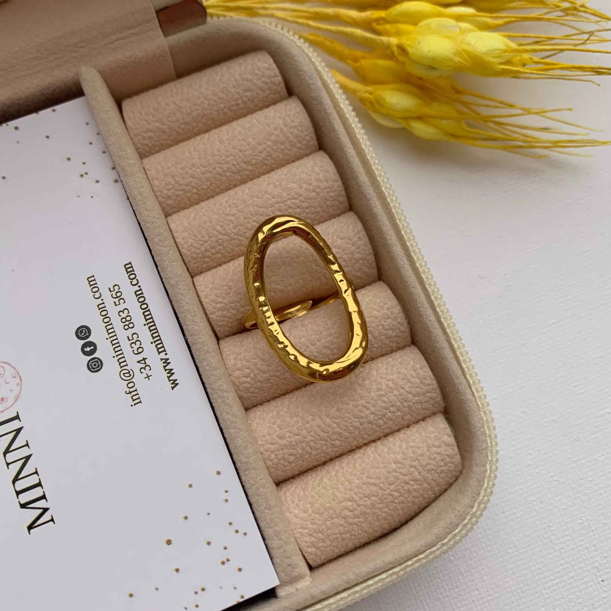 Anillo Oval Baño de Oro - MINNI MOON-Lepetitemarie-Singularu-PDPAOLA-Luamarta