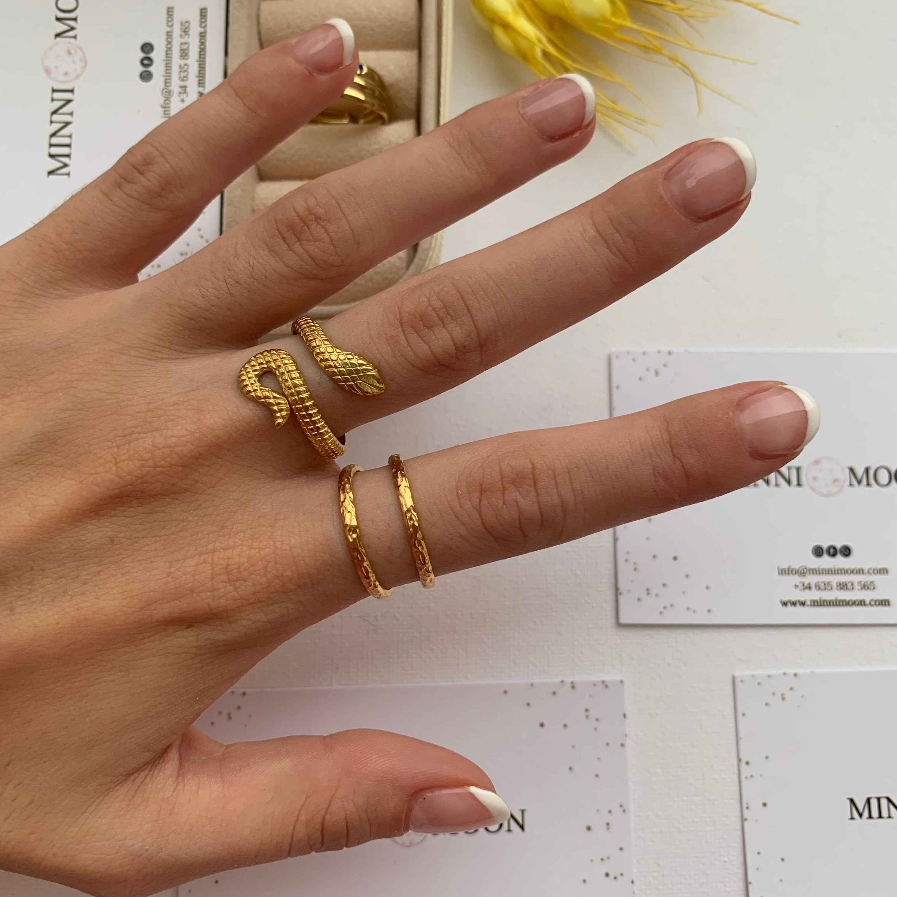 Anillo Serpiente Baño de Oro - MINNI MOON-Lepetitemarie-Singularu-PDPAOLA-Luamarta
